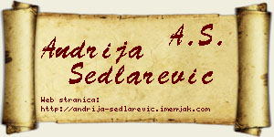 Andrija Sedlarević vizit kartica